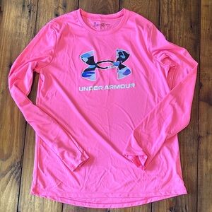 Under Armour Vibrant Pink Long Sleeve Tee girls XL